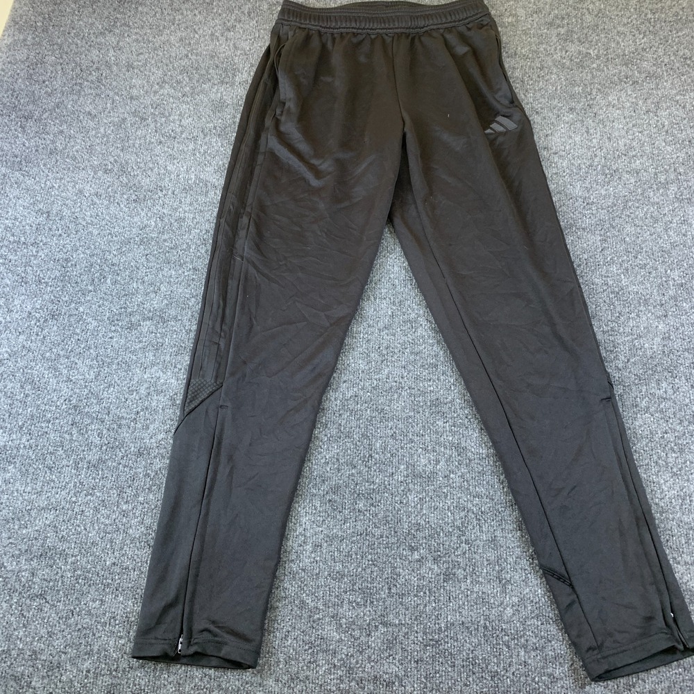 Adidas Track Pants Boys XL Black Good Aeroready Tapered Ankle Zip HS3547